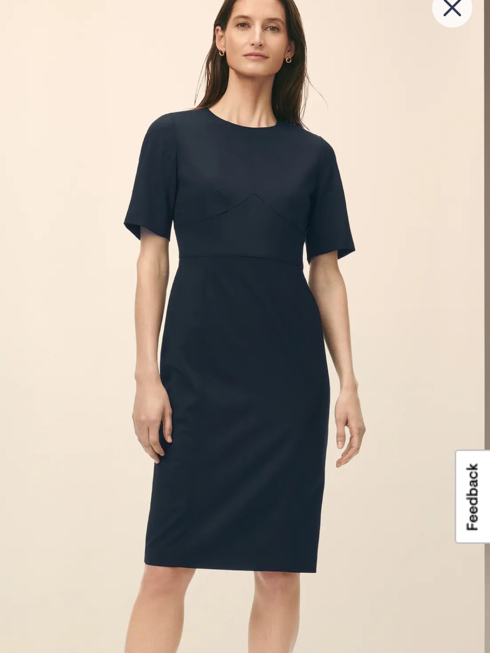 Brooks Brothers 346 Navy Blue Essential Sheath Wool Dress 14